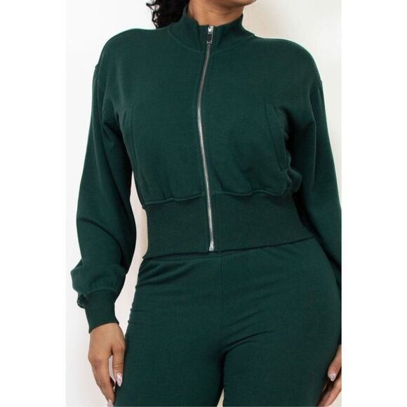 Hunter Green Zip Jacket Pants Set - Picture 3 of 15